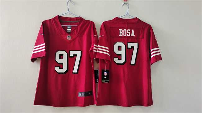 Women%27s San Francisco 49ers #97 Nick Bosa Red Alternate Vapor Stitched Jersey->women nfl jersey->Women Jersey
